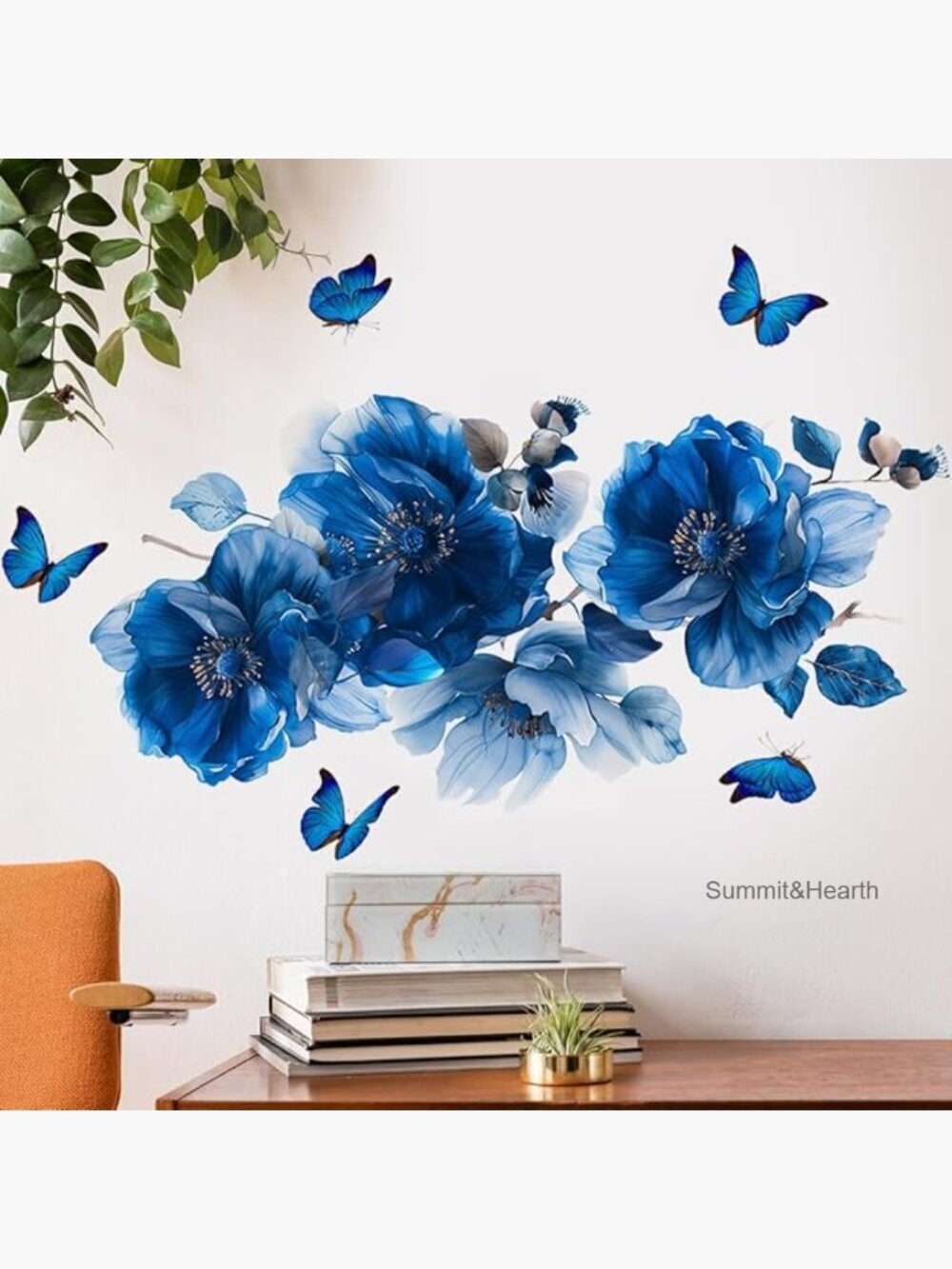 Watercolor Floral Butterfly Wall Decals Vinyl Stickers Home Decor